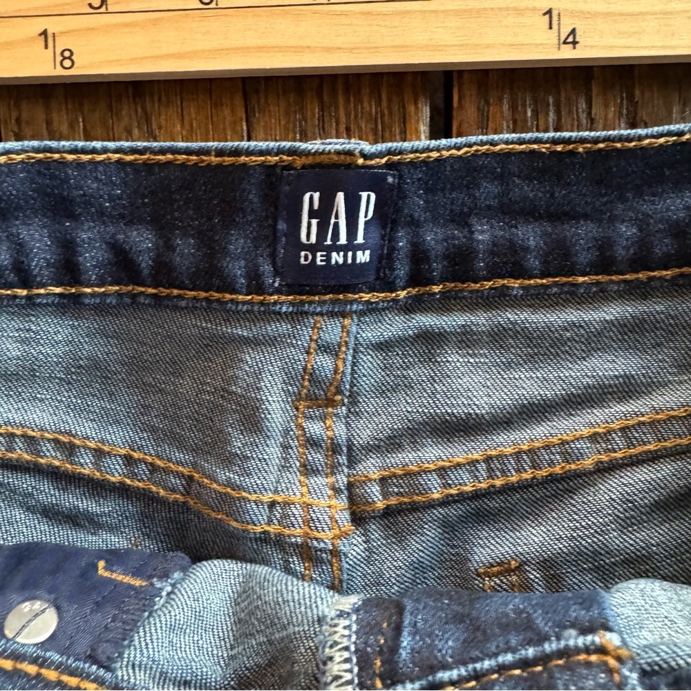 GAP 1969 Dark Blue Jean Denim Cutoff Frayed Shorts Women’s Size 26, 5” Short - Picture 5 of 9
